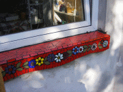 Ablakpárkány mozaik borítással